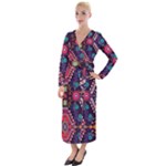 Pattern, Ornament, Motif, Colorful Velvet Maxi Wrap Dress