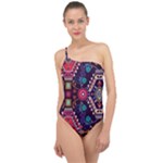 Pattern, Ornament, Motif, Colorful Classic One Shoulder Swimsuit