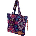 Pattern, Ornament, Motif, Colorful Drawstring Tote Bag