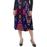 Pattern, Ornament, Motif, Colorful Classic Velour Midi Skirt 