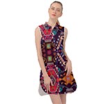Pattern, Ornament, Motif, Colorful Sleeveless Shirt Dress