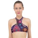 Pattern, Ornament, Motif, Colorful High Neck Bikini Top