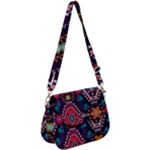 Pattern, Ornament, Motif, Colorful Saddle Handbag