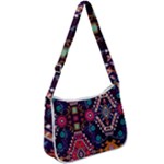 Pattern, Ornament, Motif, Colorful Zip Up Shoulder Bag