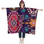 Pattern, Ornament, Motif, Colorful Women s Hooded Rain Ponchos