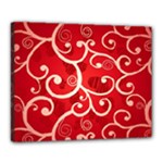 Patterns, Corazones, Texture, Red, Canvas 20  x 16  (Stretched)