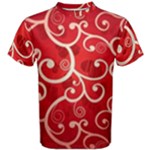 Patterns, Corazones, Texture, Red, Men s Cotton T-Shirt
