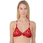 Patterns, Corazones, Texture, Red, Reversible Tri Bikini Top