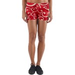 Patterns, Corazones, Texture, Red, Yoga Shorts