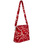 Patterns, Corazones, Texture, Red, Zipper Messenger Bag