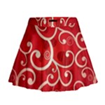 Patterns, Corazones, Texture, Red, Mini Flare Skirt