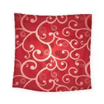 Patterns, Corazones, Texture, Red, Square Tapestry (Small)