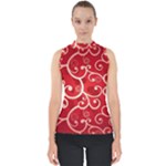 Patterns, Corazones, Texture, Red, Mock Neck Shell Top