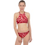 Patterns, Corazones, Texture, Red, Halter Bikini Set