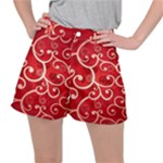 Patterns, Corazones, Texture, Red, Women s Ripstop Shorts