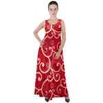 Patterns, Corazones, Texture, Red, Empire Waist Velour Maxi Dress