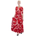 Patterns, Corazones, Texture, Red, Half Sleeves Maxi Dress