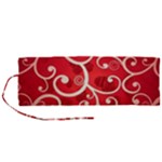Patterns, Corazones, Texture, Red, Roll Up Canvas Pencil Holder (M)