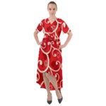 Patterns, Corazones, Texture, Red, Front Wrap High Low Dress