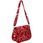 Patterns, Corazones, Texture, Red, Saddle Handbag