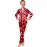 Patterns, Corazones, Texture, Red, Kids  Satin Long Sleeve Pajamas Set