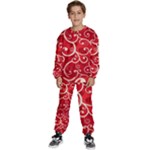 Patterns, Corazones, Texture, Red, Kids  Sweatshirt set