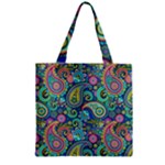 Patterns, Green Background, Texture Zipper Grocery Tote Bag