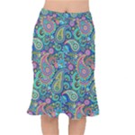 Patterns, Green Background, Texture Short Mermaid Skirt