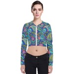 Patterns, Green Background, Texture Long Sleeve Zip Up Bomber Jacket