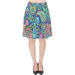 Patterns, Green Background, Texture Velvet High Waist Skirt