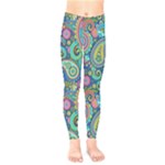 Patterns, Green Background, Texture Kids  Leggings