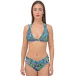 Patterns, Green Background, Texture Double Strap Halter Bikini Set