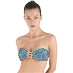 Patterns, Green Background, Texture Twist Bandeau Bikini Top