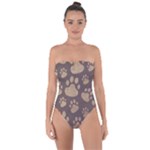 Paws Patterns, Creative, Footprints Patterns Tie Back One Piece Swimsuit