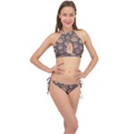 Paws Patterns, Creative, Footprints Patterns Cross Front Halter Bikini Set