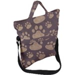 Paws Patterns, Creative, Footprints Patterns Fold Over Handle Tote Bag