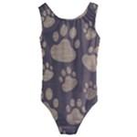 Paws Patterns, Creative, Footprints Patterns Kids  Cut-Out Back One Piece Swimsuit