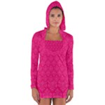 Pink Pattern, Abstract, Background, Bright, Desenho Long Sleeve Hooded T-shirt