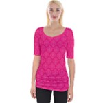 Pink Pattern, Abstract, Background, Bright, Desenho Wide Neckline T-Shirt