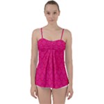 Pink Pattern, Abstract, Background, Bright, Desenho Babydoll Tankini Top