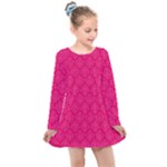 Pink Pattern, Abstract, Background, Bright, Desenho Kids  Long Sleeve Dress