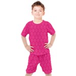 Pink Pattern, Abstract, Background, Bright, Desenho Kids  T-Shirt and Shorts Set