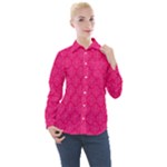 Pink Pattern, Abstract, Background, Bright, Desenho Women s Long Sleeve Pocket Shirt
