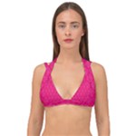 Pink Pattern, Abstract, Background, Bright, Desenho Double Strap Halter Bikini Top