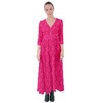 Pink Pattern, Abstract, Background, Bright, Desenho Button Up Maxi Dress