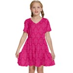 Pink Pattern, Abstract, Background, Bright, Desenho Kids  Short Sleeve Tiered Mini Dress