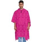 Pink Pattern, Abstract, Background, Bright, Desenho Men s Hooded Rain Ponchos