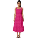 Pink Pattern, Abstract, Background, Bright, Desenho Square Neckline Tiered Midi Dress