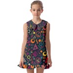 Random, Abstract, Forma, Cube, Triangle, Creative Kids  Pilgrim Collar Ruffle Hem Dress