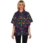 Random, Abstract, Forma, Cube, Triangle, Creative Women s Batwing Button Up Shirt